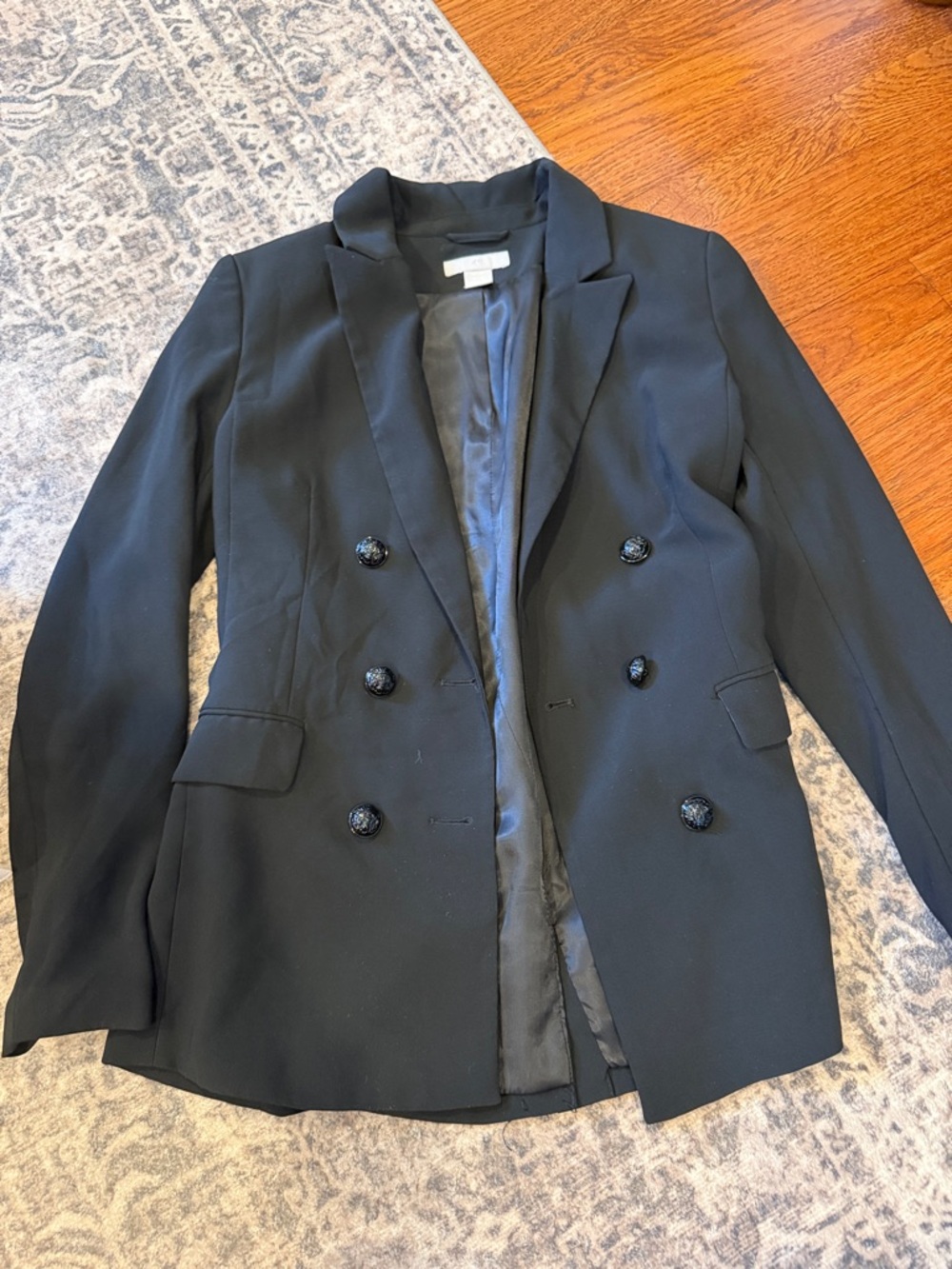 H&M Black Double-Breasted Women's Blazer